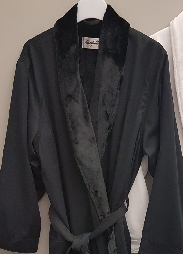 Mansfield Microfiber Shimmer Lined Robe Black
